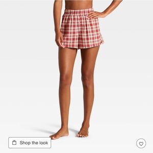 Women's Boxer Pajama Shorts - Wild Fable™ Red Plaid M 
NWT!